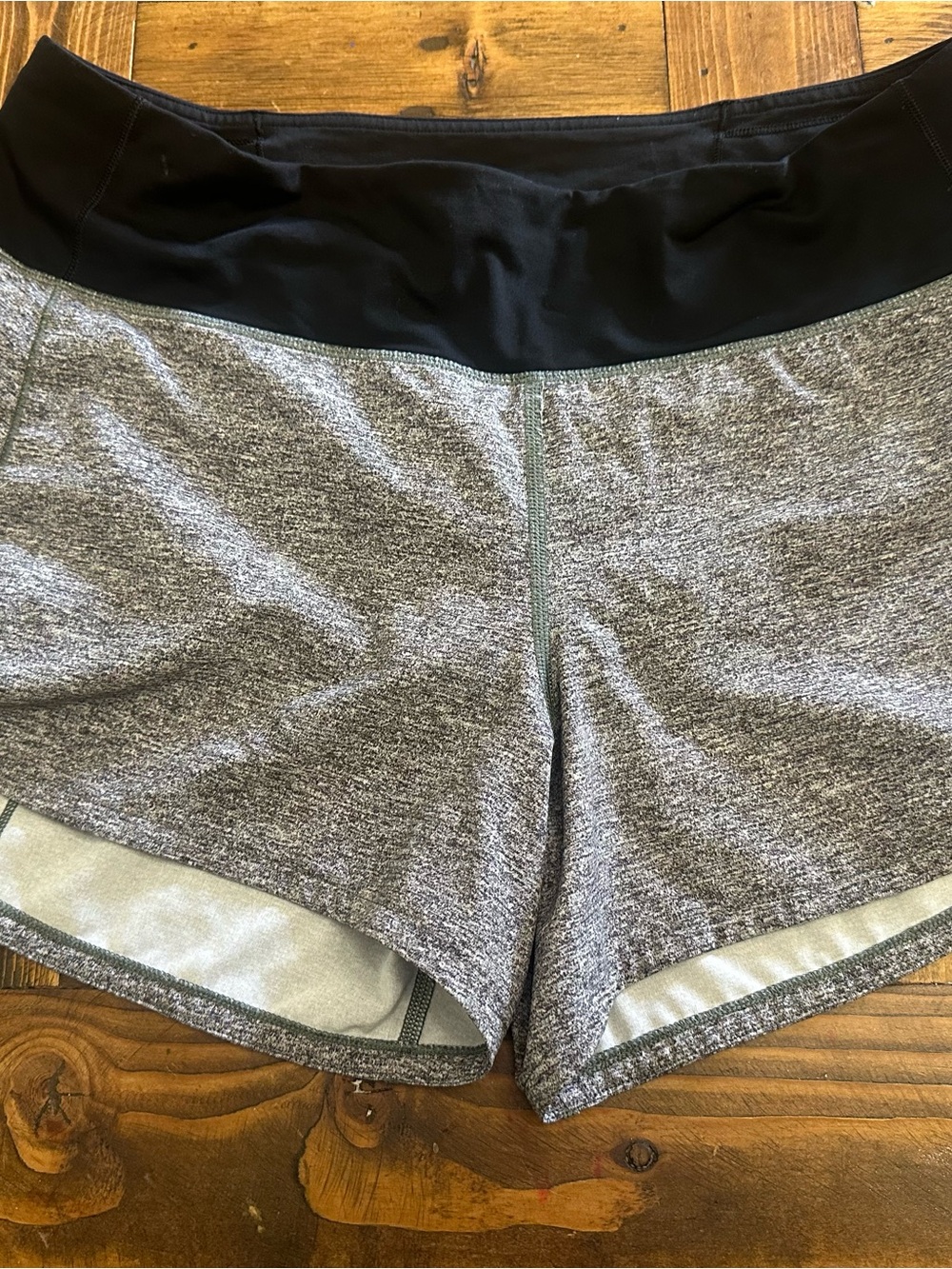lululemon athletica Gray Performance Shorts with Black Waistband